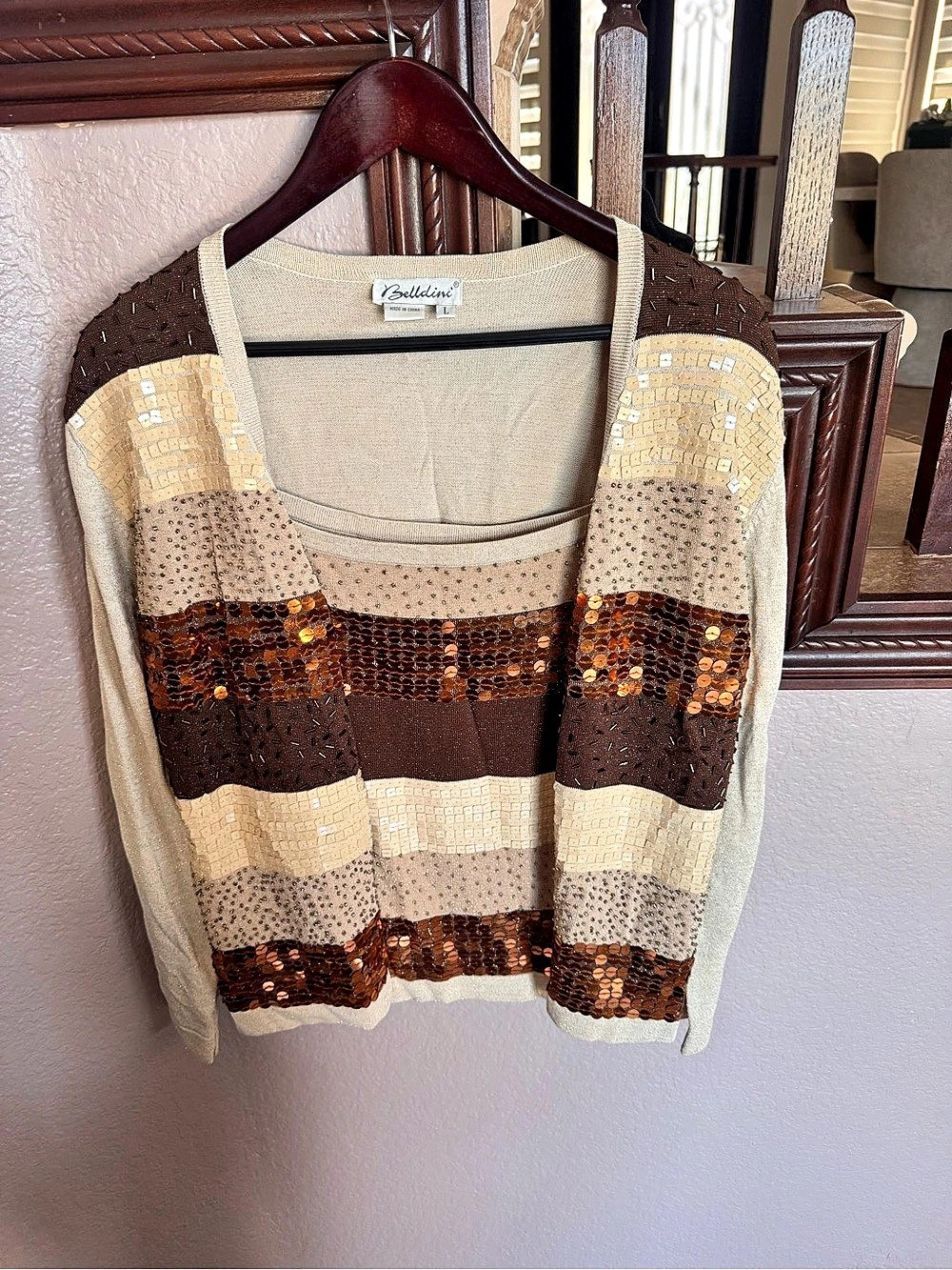Color Block Sequin Sweater